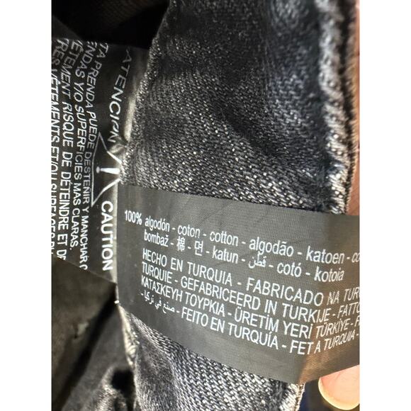 Zara Women's Cargo Bermuda Denim Shorts Women's 2 Relax Fit Charcoal Black - Picture 10 of 11